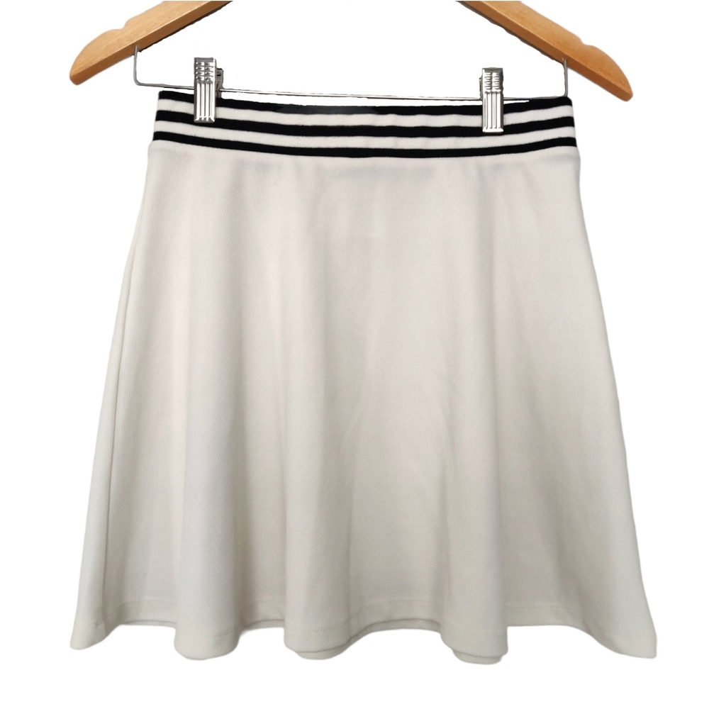 SPAO White Tennis-Style Mini Skirt Large